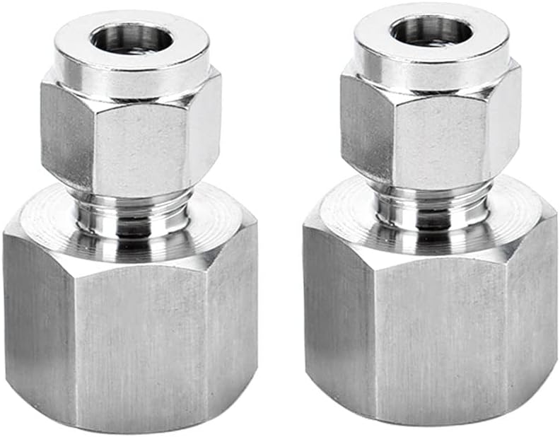 Pysrych Stainless Steel 304 Compression Tube Fitting, Straight Adapter, 1/2" Tube OD x 3/8" NPT Female Coupler, Pack of 2 - Image 2
